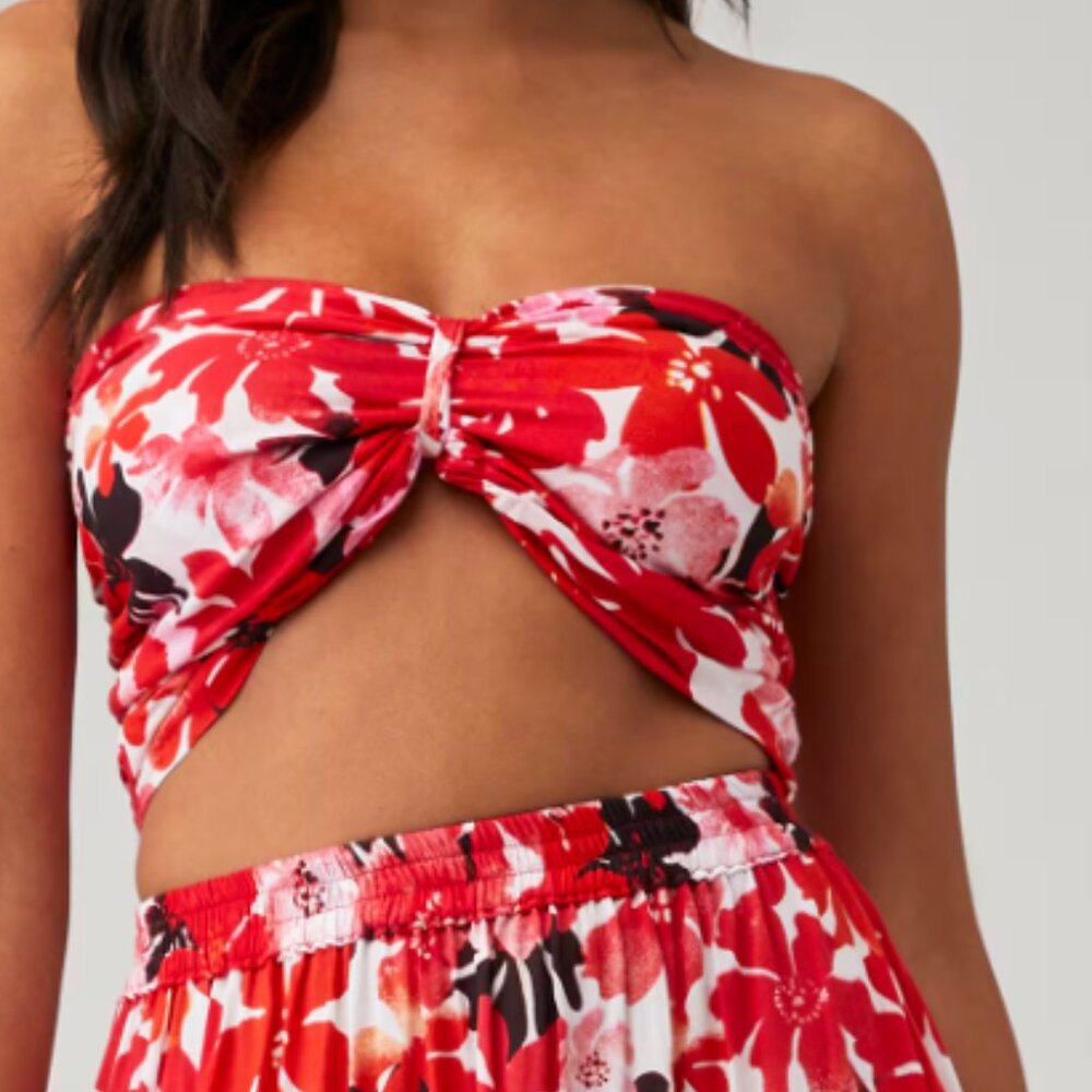 🌺 Tiare Hawaii Floral Smocked Crop Top - M/L - Picture 6 of 12